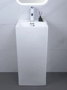 Ceramic pillar basin integrated floor standing washbasin integrated washbasin courtyard outdoor ho small unit washbasin