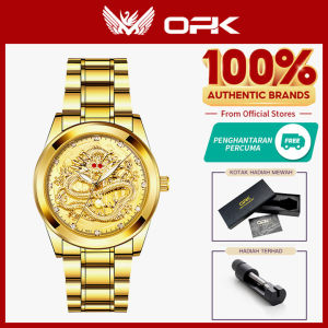 OPK resmi autentik jam tangan pria dewasa 2025 mode mewah bercahaya berlian dial tali jam baja tahan karat jam tangan tahan air