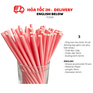 Ống hút giấy nhiều mẫu Tropical Straws tcd25