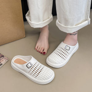 Dép Sục Nữ Đế Cao 4cm Đi Mưa Nhựa Dẻo Mềm Nhẹ Sục Nữ Hở Gót Chân Lỗ Thoáng Khí Mang Êm Chân Kiểu Dáng Đơn Giản