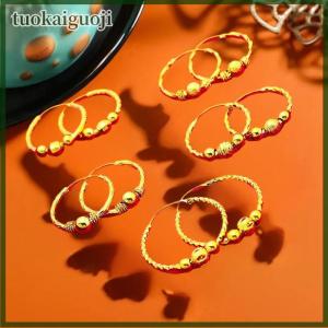 tuokaiguoji Gold Color Lucky Beads Earrings For Wome Wedding Birthday Ear Charms Fine Jewelry Gifts