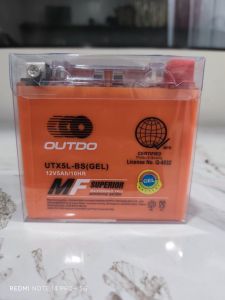 OUTDO GEL BATTERY 12N5L-BS / UTX4L-BS / 12N6.5L-BS / 12N12 / 12N7BL-BS / 12N9B-BS / UTX7A-BS / UTX7L