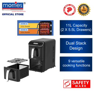 K-Grill 11L Double Stack Smart Air Fryer KG-111DSSAF (Dual Basket Airfryer)