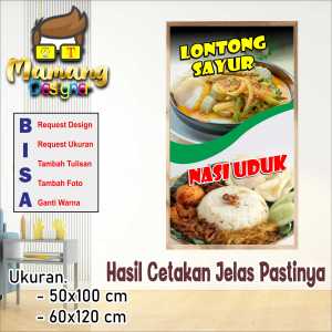 Banner Spanduk Jualan Lontong Sayur dan Nasi Uduk bb