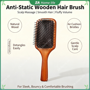 【Shipped within 48 hours】Wooden air cushion comb anti-static scalp massage comb knot breaking brush suitable for fluffy and high-volume hair wet and dry use