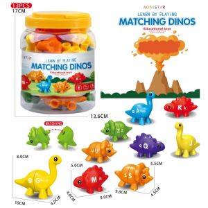 Montessori Dinosaur Letter Digital Recognition Matching Toys Kids Early Educational Sensory Game