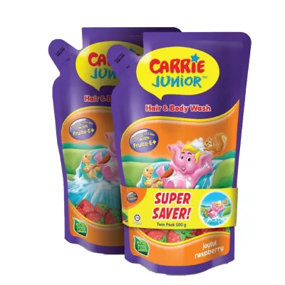 Carrie Junior Baby Hair & Body Wash Refill (500g x 2) [Twin Pack] - 4 Variants