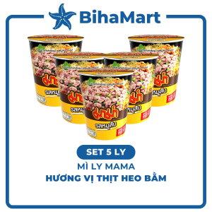 [SET 5 LY] - MAMA - Mì Mama ly hương vị Thịt Heo Bằm (60g/ly) - Mì ly Thịt Heo Bằm ăn liền Mì ly Thái Lan thịt heo bằm