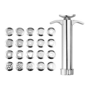 Stainless Steel Clay Extruder with 20 Tip Sugar Paste Extruder Clay Tool For Fondant Cake Decorating Clay Craft