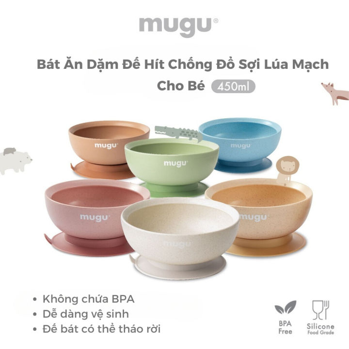 [CHÍNH HÃNG] Bát Ăn Dặm mugu Từ Tritan Và Sợi Lúa Mì Wheat Straw Cao ...