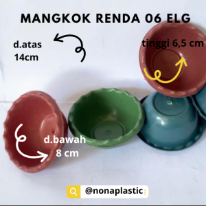Mangkok Renda apel 06 elg paket 1 s/d 600 pcs serbaguna berkualitas diameter 14 cm