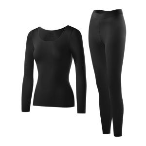 Womens Hyaluronic Acid Infused Seamless Skin-Nourishing Thermal Underwear Set