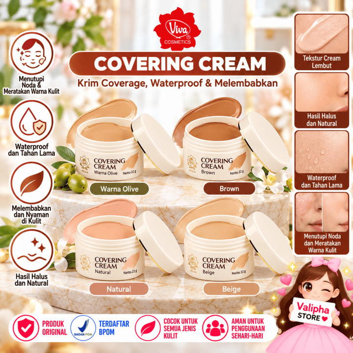 VIVA Covering Cream 22gr | ORIGINAL & BPOM | Foundation Krim Coverage ...