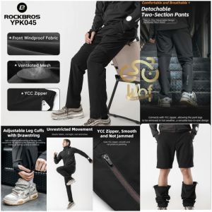ROCKBROS YPK045 Celana Panjang 2in1 Olahraga Sepeda Motor Cycling Bicycle MTB Road Bike Pants Light Comfortable Spring Summer Breathable Mtb Bicycle Pants High Elasticity Two In One Detachable Outdoor Sports Running Pants