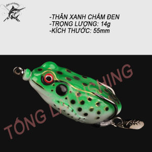Nhái hơi câu lure cá lóc bông chẽm ném xa 14g55mm