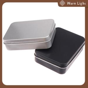 Warm Light 1PC Frosted Household Iron Storage Box Metal Box Tin Plated Container Empty Hinged Lid Small Empty Storage Box