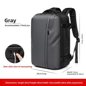 YIMO 60L Waterproof Vacuum Compression Backpack Business Travel Multifunctional Backpack 17inch Laptop Bag
