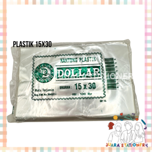 Plastik Dollar 15x30 100 pcs Ketebalan 0.1 / Kantong Plastik Sedang