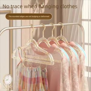 Elegant Glitter Crystal Acrylic Clothes Hangers Non Slip Transparent Space Saving Slim for Home Use