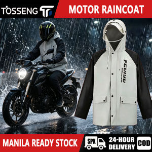 TOSSENG RAINCOAT Motorcycle Thick Double Layer Set Outdoor Waterproof Jacket Rain Coat Set Rainsuit