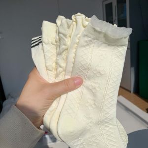 💥 Darane ถุงเท้าผ้าฝ้ายผู้หญิง ถุงเท้าม้วนสีทึบ ถุงเท้าผู้หญิงกลางน่อง ถุงเท้าฟองน่ารัก ถุงเท้าสีทึบอเนกประสงค์ ถุงเท้าญี่ปุ่น JK ถุงเท้าขนสั้น ถุงเท้ายาว Darane