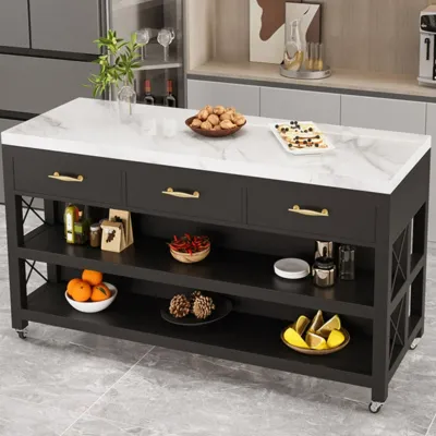 Cupboard With Nakajima Kitchen Open Marble Dining Cabinet Integrated Table Movable Island Storage Cooking Operation