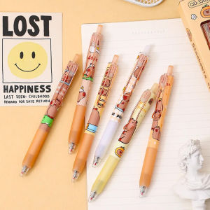 Pen Dakwat Capybara Comel Gel Ink Pen 0.5mm Cartoon Cute Quick Dry Long Lasting Stationery