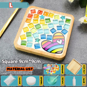 DIY Wooden Coaster Making Kit Craft for Kid Creative Mosaic Coaster Material Pack Handmade Cut Mat Christmas Birthday Gift
