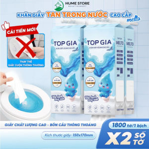 Giấy Vệ Sinh Treo Tường Cao Cấp Top Gia Melto tiện lợi tan nhanh trong nước an toàn cho da 1800 tờ/4 lớp
