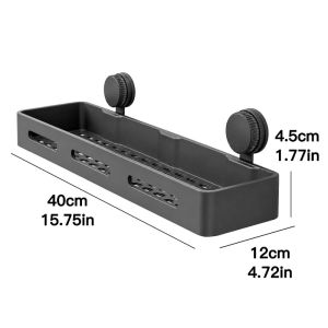 No-Drilling Suction Cup Hanging Rack / Kitchen Bathroom Organizer Shelves / Removable Draining Storage Rack Holder with Hook and Towel Bar