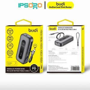 3C CCC Certified BUDI 10000 mAH PD 22.5W POWER BANK RETRACTABLE CABLE (CCC CERTIFIED)