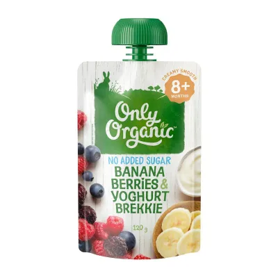 Only Organic Banana Berries & Yoghurt Brekkie 120G - From 8 Months