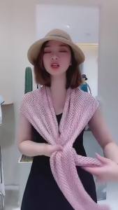 Summer Women Solid Color Hollow Out Long Sleeve Sunscreen Loose Knitted Cardigan