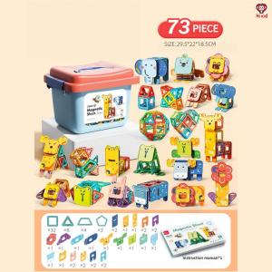 [SG Seller]DIY Variety Magnetic Tiles Toy Transparent Color Magnet Building Blocks Creative 3D Model Construction Set