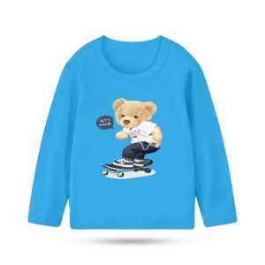 beruangskate/Kaos anak perempuan dan laki lakiusia 1-12 tahun lengan panjang