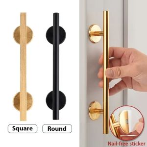 ZG285 อลูมิเนียมอัลลอยด์ ที่จับประตูแบบติดเอง ไม่ต้องเจาะ หรูหราเบา ที่จับตู้ครัว ด้ามยาว ความสะดวกสบาย ที่จับประตูบานเลื่อน ห้องครัว