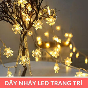 Đèn Bông Tuyết Trang Trí Noel Ánh Sáng Vàng Ấm Dây Đèn LED Giáng Sinh Dài 4 Mét Trang Trí Cây Thông Siêu Xinh TIDO TIDO