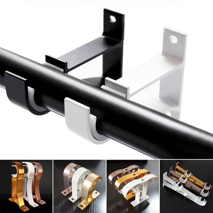 WAVER 1Pcs Treo đôi đơn Giá đỡ Thanh treo rèm Kẹp cố định Hợp kim nhôm ...