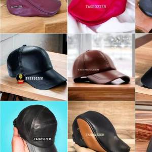 Topi pria kulit domba model belimbing simpel