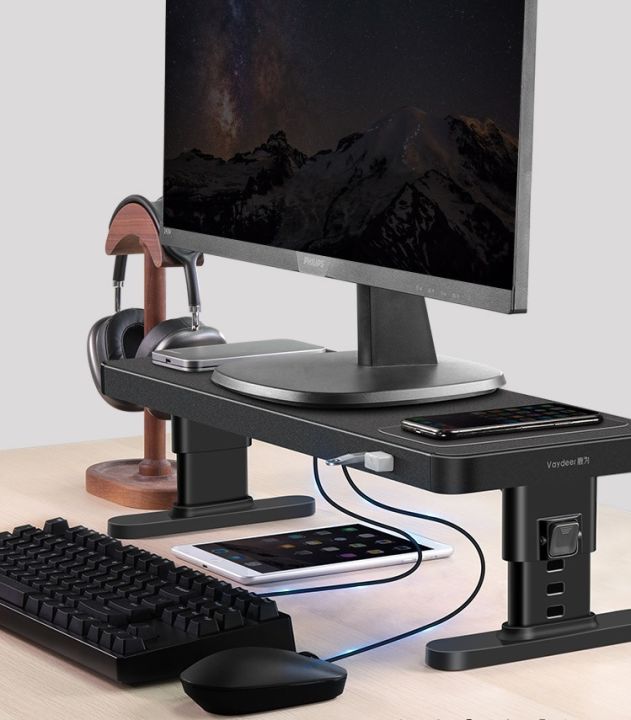 Smart Ergo Wireless Charging Premium Height Adjustable Monitor Stand