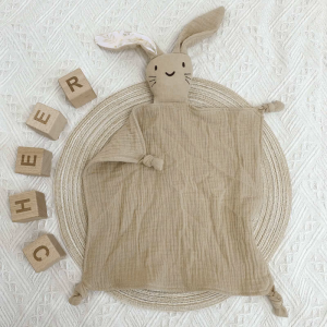 Baby Soothe Blanket Cute Rabbit for Doll Appease Towel Gauze Bibs Teether Muslin Absorbent Bandana Infants Feeding Bib G