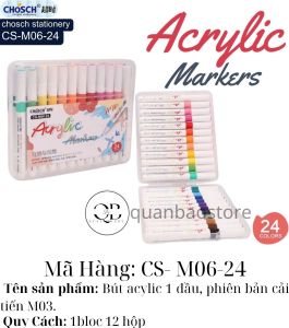 Bút màu acylic 1 đầu phiên bản cải tiến. Thân bút to nhiều mực đầu bút làm bằng sợi Polyester chất lượng màu cao cấp.