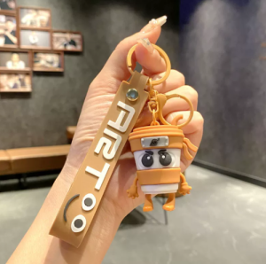 New Tralalero Tralala Tungtungtung Wooden Stick Man Button Keychain with Luminous Pendant - Anime Peripheral Decor Gift Toys