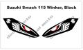 Winker, Decals, Sticker for Suzuki Smash 115, Blac. 