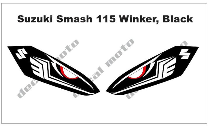 Winker, Decals, Sticker for Suzuki Smash 115, Blac