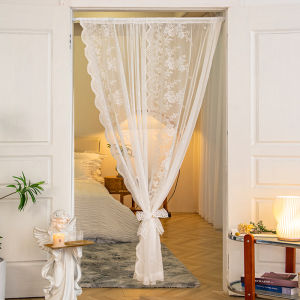 FDM French Lace Door Curtain Punch-free Telescopic Rod Installation