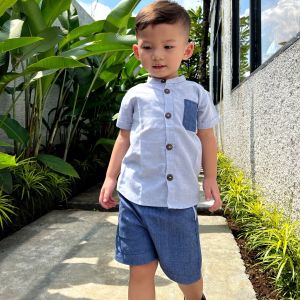 Little Esquina Setelan kemeja anak laki laki Little Esquina 1 2 3 4 tahun LE 2125