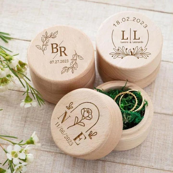 Personalized Rustic Wedding Wooden Ring Box Holder Custom Name with Date  Bearer Boxes Case Engagement Proposal Anniversary Gift Lazada PH