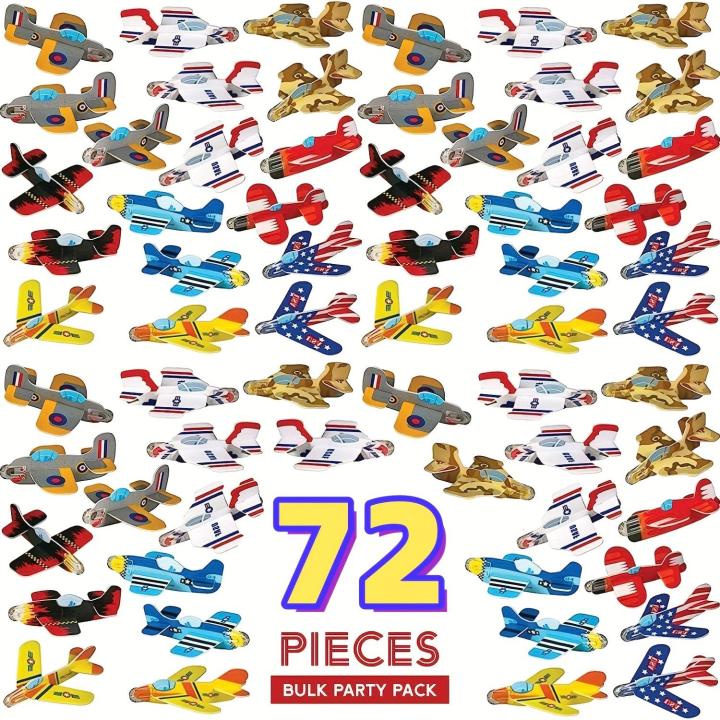 72pcs Airplane Gliders Bulk Party Pack Individually Wrapped Flying ...