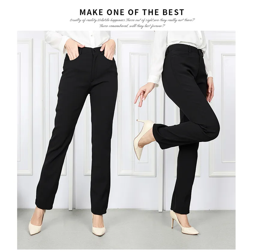 🌈Popular🌈 Women Black Slack Pants Ladies Trouser Side Pocket Office  Working Wear M-3XL Seluar Panjang Wanita Kerja Pejabat [M12339]